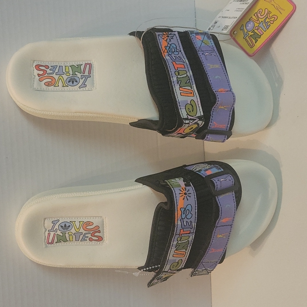 ADIDAS MENS SLIDES SIZE 9 - Picture 3 of 9